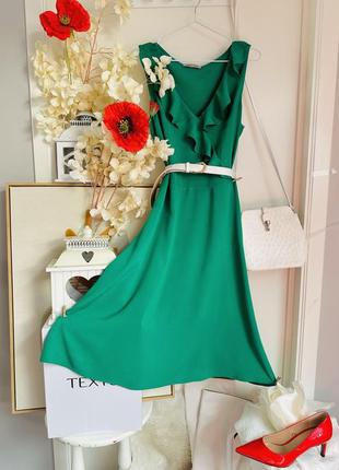 Натуральное зеленое платье миди от ann field2 фото