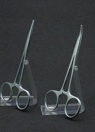 Хирургические ножницы 5 дюймов прямые + изогнутые стерилизованные для травм ушей собак и кошек