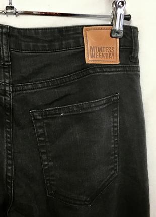 Черные зауженные скинни джинсы с средней посадкой3 фото