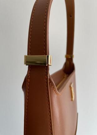 Красивая женская сумка на молнии бренда burberry коричневая небольшого размера классика7 фото