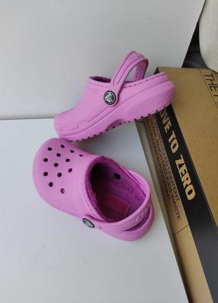 Crocs lined clog сабо на девочку р. с8 утепленные на флисе подкладка1 фото