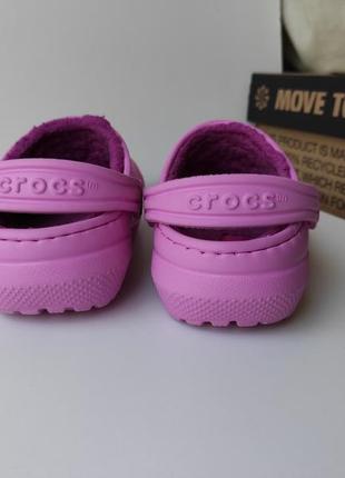 Crocs lined clog сабо на девочку р. с8 утепленные на флисе подкладка6 фото