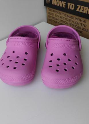 Crocs lined clog сабо на девочку р. с8 утепленные на флисе подкладка8 фото