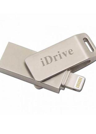 Флешка для iphone та ipad 64 gb idrive lightning/usb 2.0 метал...