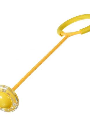 Нейроскакалка с колесом на одну ногу sr19001 62 см светится  (желтый)1 фото