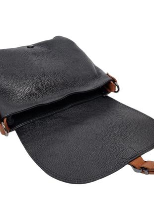 Качественная женская сумка дешево натуральная кожа черный арт.08-49-1 viva verba (україна)5 фото