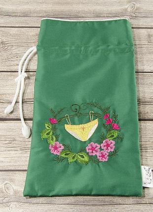 Мешочек для хранения и упаковки одежды, для путешествий и организации (плавки, зеленый)