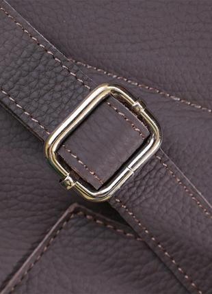 Стильний матовий жіночий рюкзак з натуральної шкіри shvigel 16325 коричневий10 фото