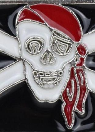 Хеллоувин скелет смерть кости пират брошь брошка пин значок металлический пиратский флаг