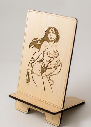 Дивовижна жінка підставка тримач для телефонів марвел герої дерев'яна підставка для ґаджетів