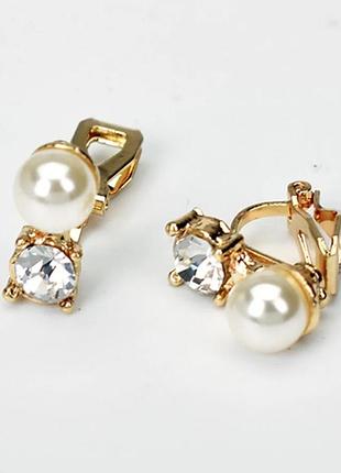 Клипсы небольшие (без прокола) серьги сережки пр-во корея