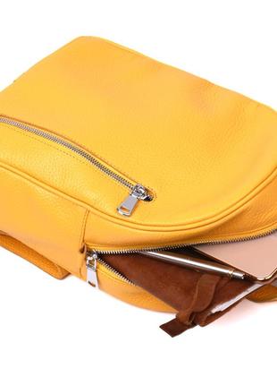 Яркий женский рюкзак из натуральной кожи shvigel 16321 желтый5 фото