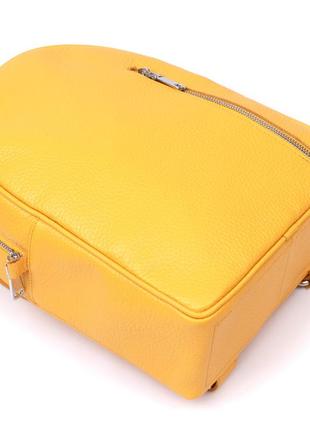 Яркий женский рюкзак из натуральной кожи shvigel 16321 желтый3 фото