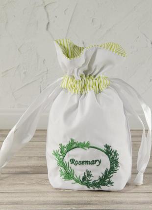 Мешочек для хранения трав / подарочный с завязками / розмарин венок / пп “светлана – к”
