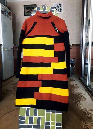 Теплое трикотажное платье, туника