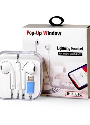 Навушники earphones jh-103tc lightning з мікрофоном bluetooth ...