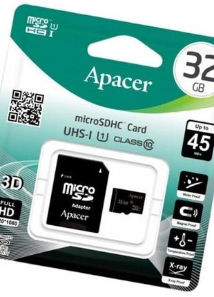 Карта пам'яті apacer micro sd 32gb uhc-i class 10 карта пам'ят...