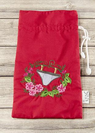 Мішечок для зберігання й пакування одягу, для подорожей та організації (плавки, червоний)