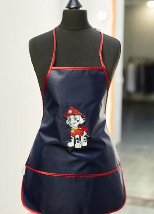 Фартук с нарукавниками детский - для трудов, рисования, кухни, с вышивкой - щенячий патруль - маршал