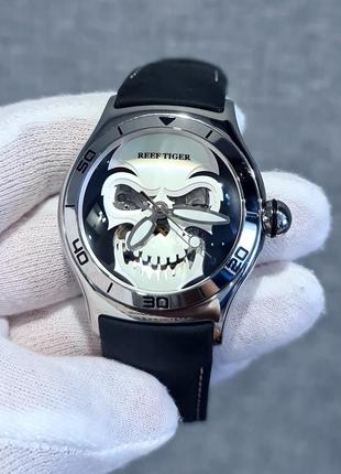 Чоловічий годинник reef tiger rga70s7 bubble skeletone automatic scull sapphire 45mm нові7 фото