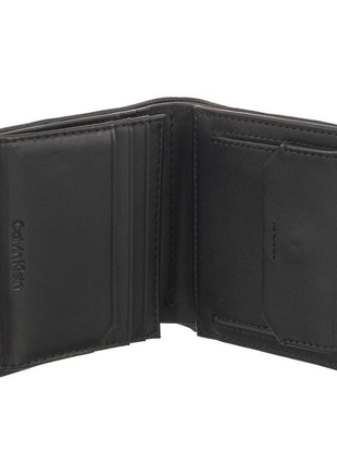 Кошелек calvin klein minimalism trifold black черный мужской2 фото