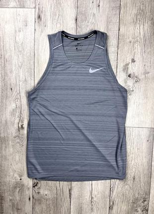 Nike running dri-fit майка l размер спортивная серая оригинал