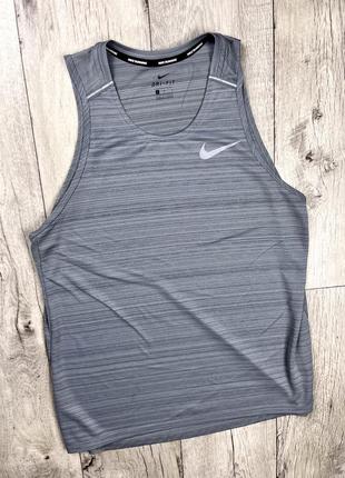 Nike running dri-fit майка l размер спортивная серая оригинал2 фото