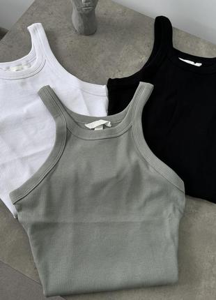 Майки в рубчик от h&m, новые с бирками