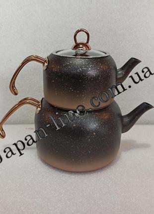 Двоярусний чайник oms 8250-xl-bronze 1,8 л\3,6 л