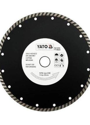 Диск алмазний турбо yato turbo ø= 230x8.0x22.2 мм h= 3.1 мм (yt-6025)