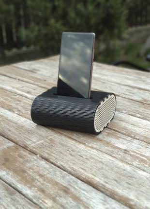 Підсилювач звуку для iphone підставка під телефон на стіл дерев'яна колонка тримач для смартфона холдер2 фото