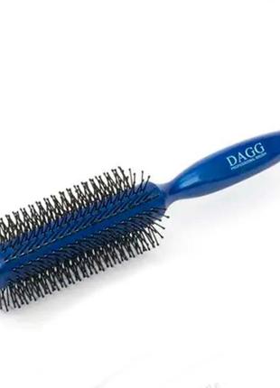 Щітка брашинг для укладання волосся кругла пластикова 21,5 см діаметр 4,2 см синій dagg 85151 фото
