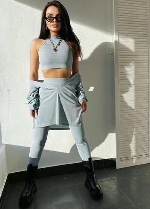 640 грн💖костюм тройка лосины топ кофта