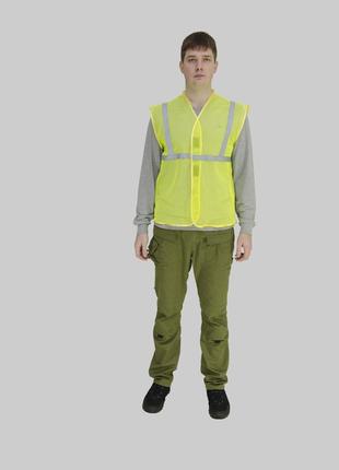 Жилет сигнальний лимонний, зі світловідбивними смугами