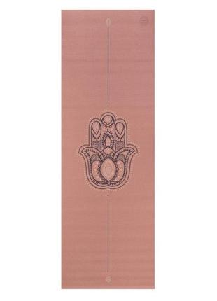 Килимок для йоги bodhi leela hamsa hand бронзово-рожевий — рука будди 183x60x0.4 см