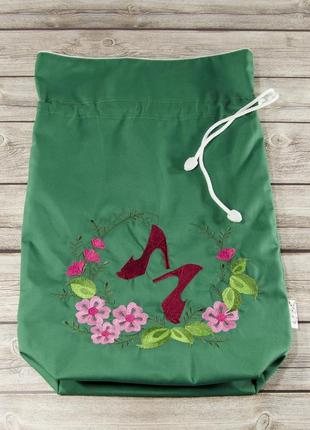 Мешочек для хранения и упаковки одежды, для путешествий и организации (туфли, зеленый)