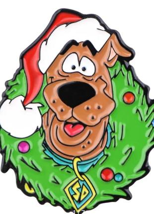 Брошь брошка пин значок мульт скуби ду scooby-doo собака санта клаус