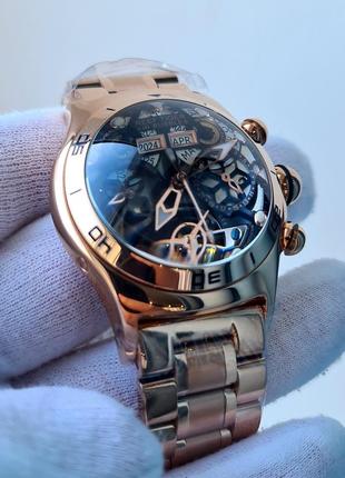 Чоловічий годинник reef tiger rga703 gold bubble automatic skeleton 45mm нові3 фото