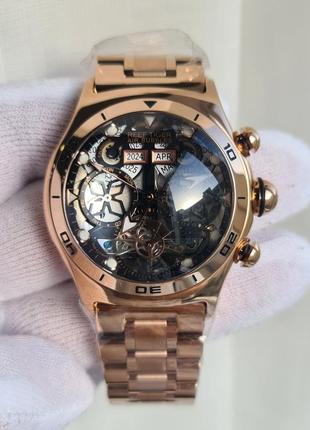 Чоловічий годинник reef tiger rga703 gold bubble automatic skeleton 45mm нові9 фото