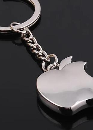 Брелок на ключи серебристый металл яблоко apple
