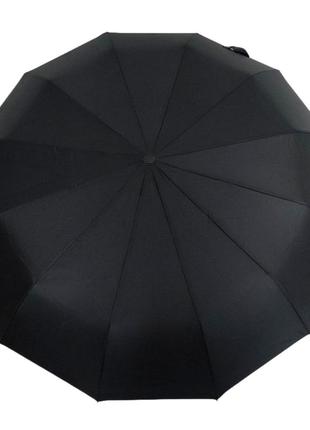 Черный прочный зонт на 12 двойных спиц 9005 фото