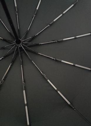 Черный прочный зонт на 12 двойных спиц 9006 фото