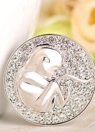 Брошка брошка кулон підвіска 2в1 гінеколог акушер сріблястий метал немовля новонароджений круто!