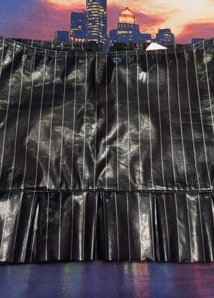 Лаковая виниловая эротическое белье латексная юбка black level мини короткая с рюшами подарок к по2 фото