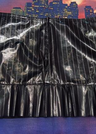 Лаковая виниловая эротическое белье латексная юбка black level мини короткая с рюшами подарок к по5 фото