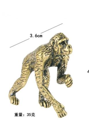 Фигурка статуэтка обезьяна мавпа макака латунная металл латунь2 фото