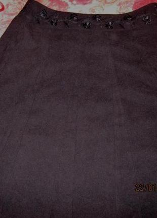 Юбка e-vi шик чорна вишивка 48 14 m як нова!!!