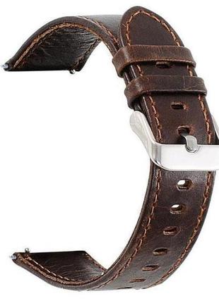 Шкіряний ремінець для годинника huawei watch 2 - dark brown