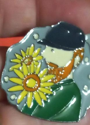 Брошь брошка пин значок художник винсент ван гог и подсолнухи