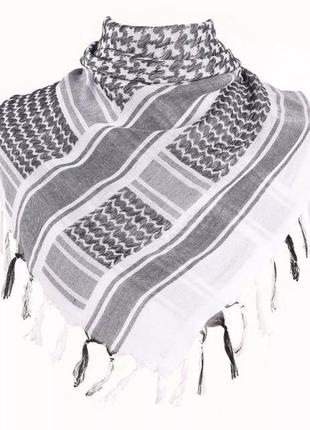 Хустка шарф арафатка, шемаг, куфія 110см - black/white